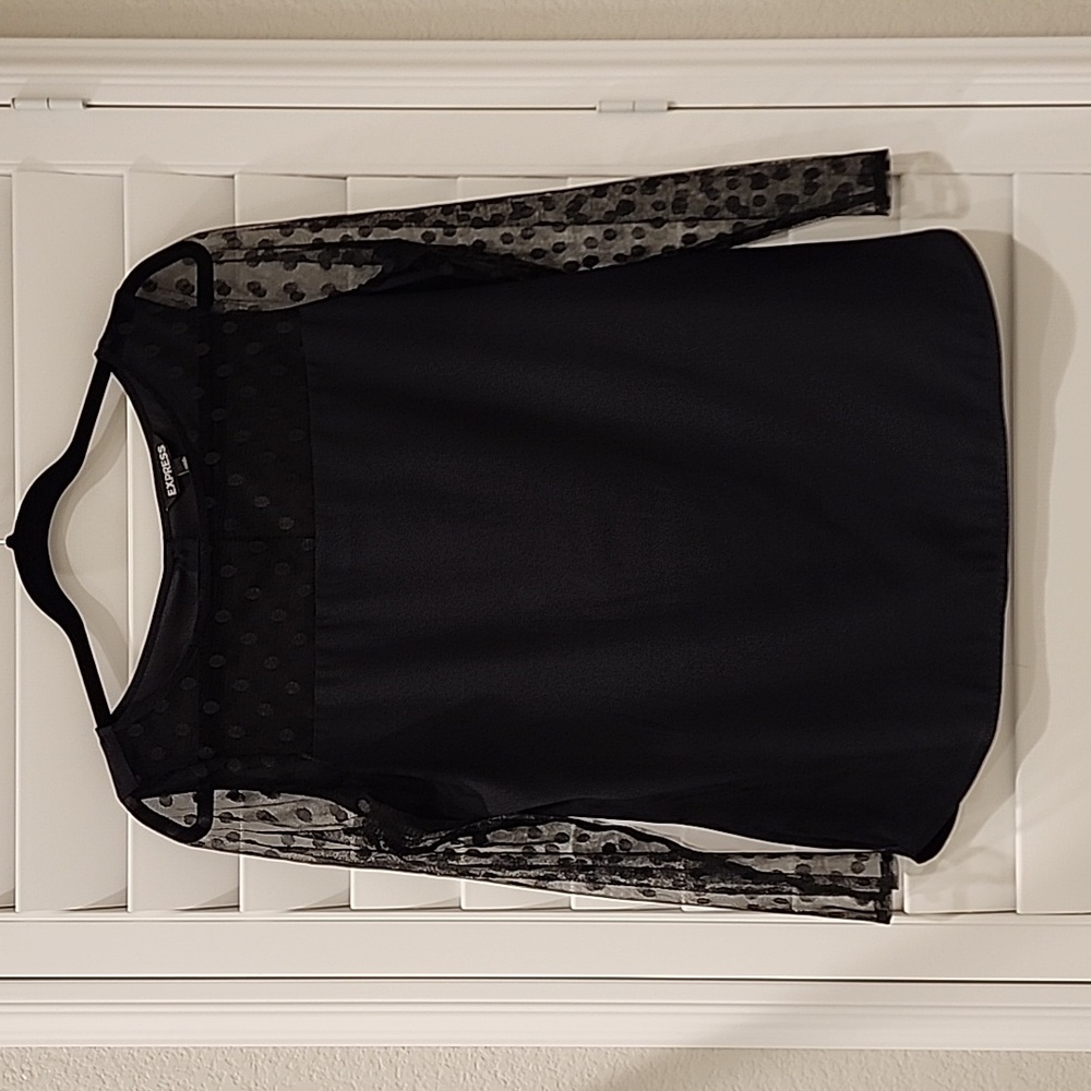 Express | Black Polka Dot Blouse - Size M